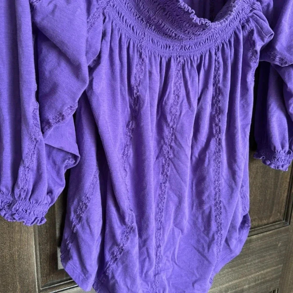 Lauren Ralph Lauren Purple off the shoulder Top - size Large - EUC - Picture 7 of 8